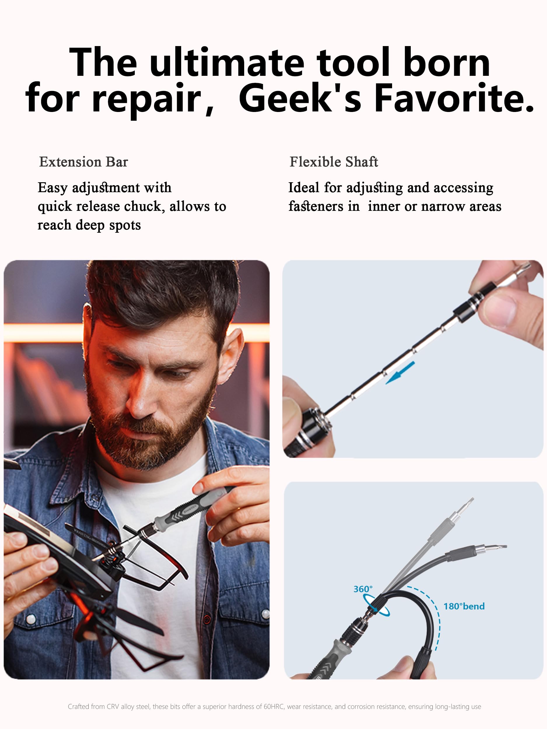 Precision Screwdriver Set Mini Kit: Bluvizo 122 in 1 Electronics Multi-Function Repair Tool Kit for PC Computer Laptop Phone Switch Xbox PS5 MacBook iPad with Torx Phillips Star - Image 4