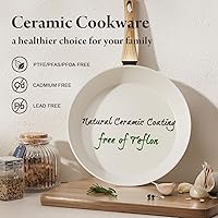 Vista 3 de 25-PC Pots and Pans Set Non Stick Ceramic Cookware Set, Healthy Non Toxic Kitchen Cookware Sets with Large Capacity, Induction Compatible