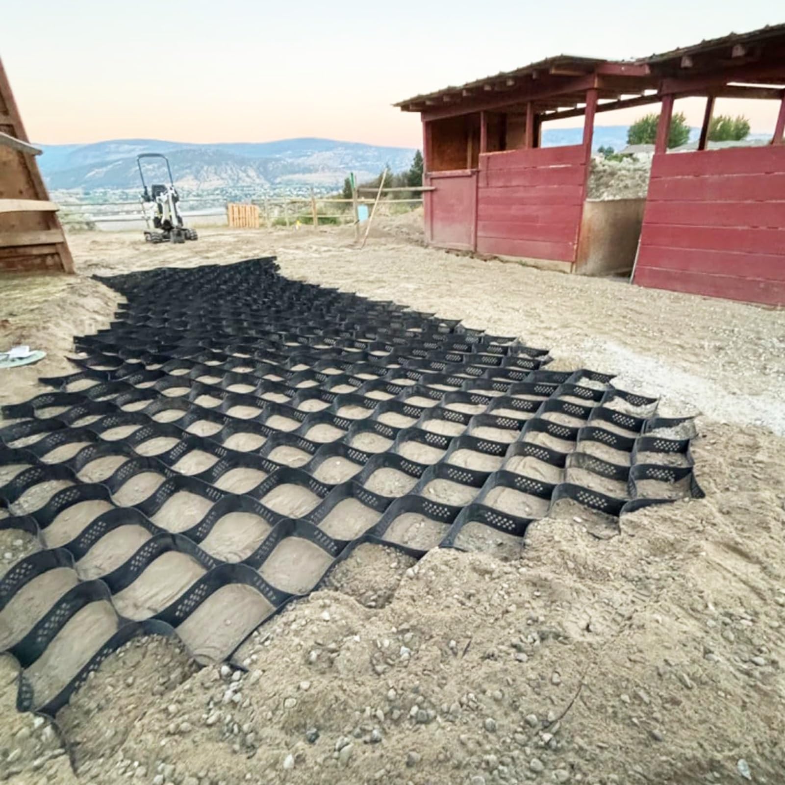 Stabilizzatore Ghiaia 1/2/3/4/5/6m Griglia di Terra In Ghiaia, 30x30cm Scalabile Ad Alta Resistenza Griglie Stabilizzatrici per Pavimentazione di Sentieri, Parco Pendenza Passerella Carrabile Geo Grig