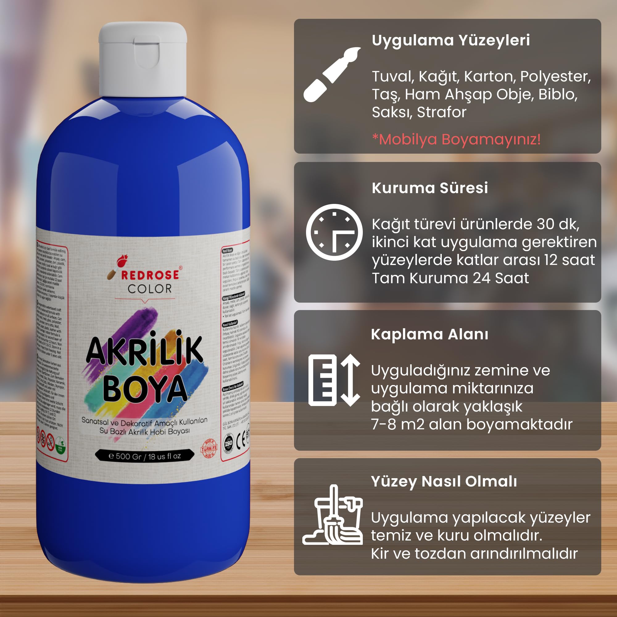 Mavi Akrilik Boya 500gr