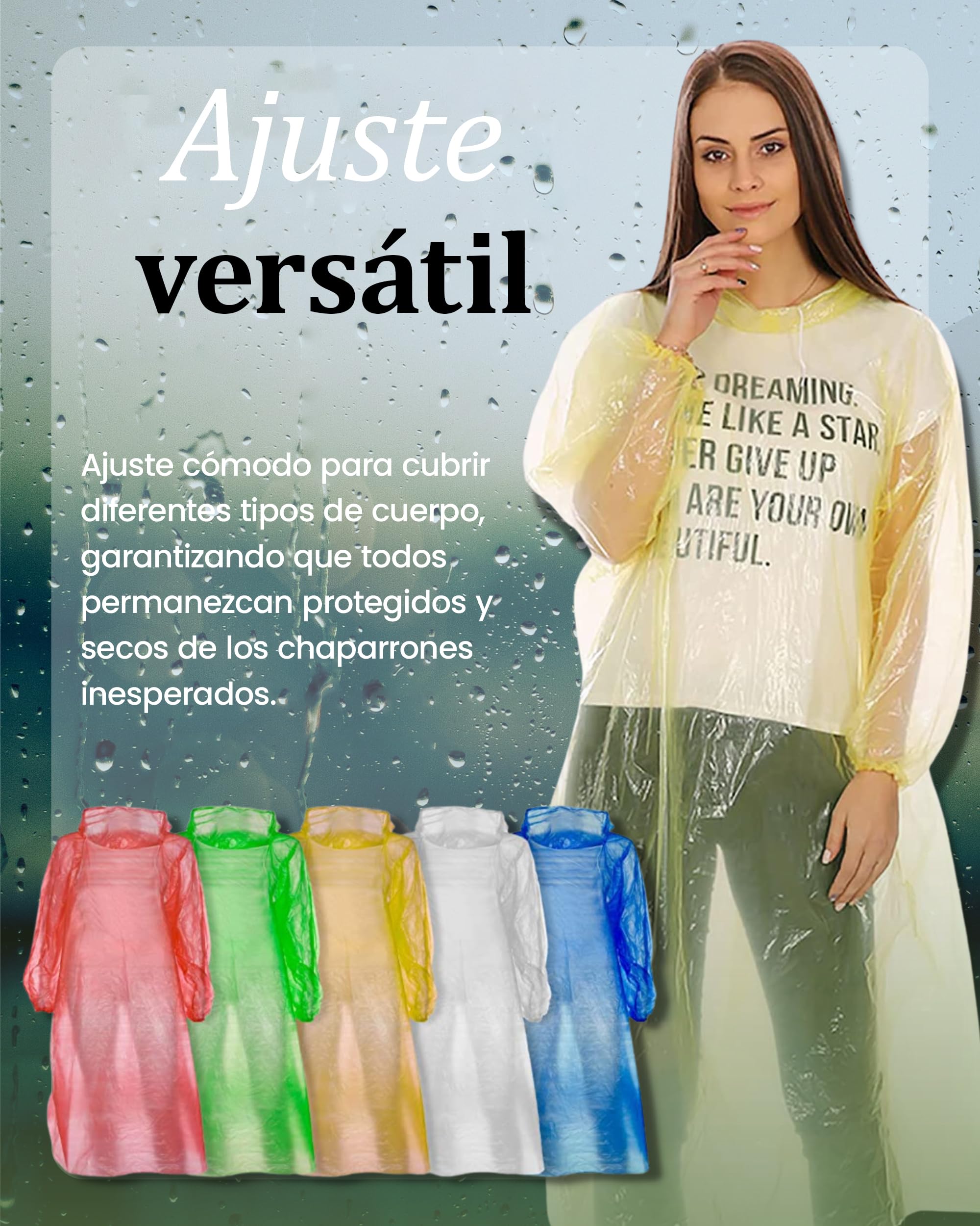 REDSTAR Waterproof Rain Ponchos Family Pack - Disposable Rain Poncho Adult Waterproof Raincoat Women and Men - Emergency Raincoat Travel and Festival Accessories - Multicolour