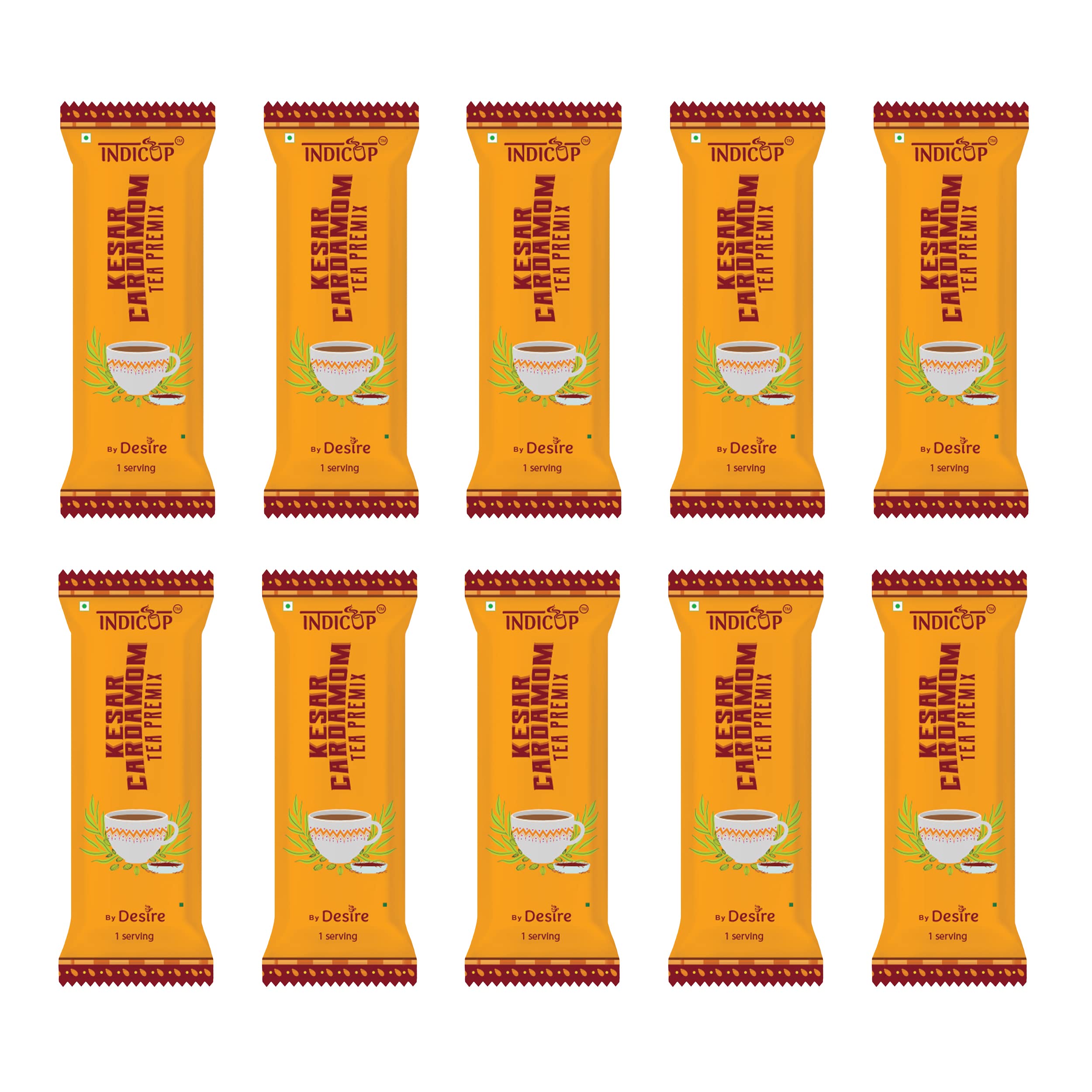 Indicup Instant Tea Premix Sachets Kesar Cardamom Tea Powder Premix, Ready to drink Kesar Elaichi Chai - Just Add Hot Water & Enjoy - 50 Sachets (B0BJJVH8XJ) Amazon Price History, Amazon Price Tracker