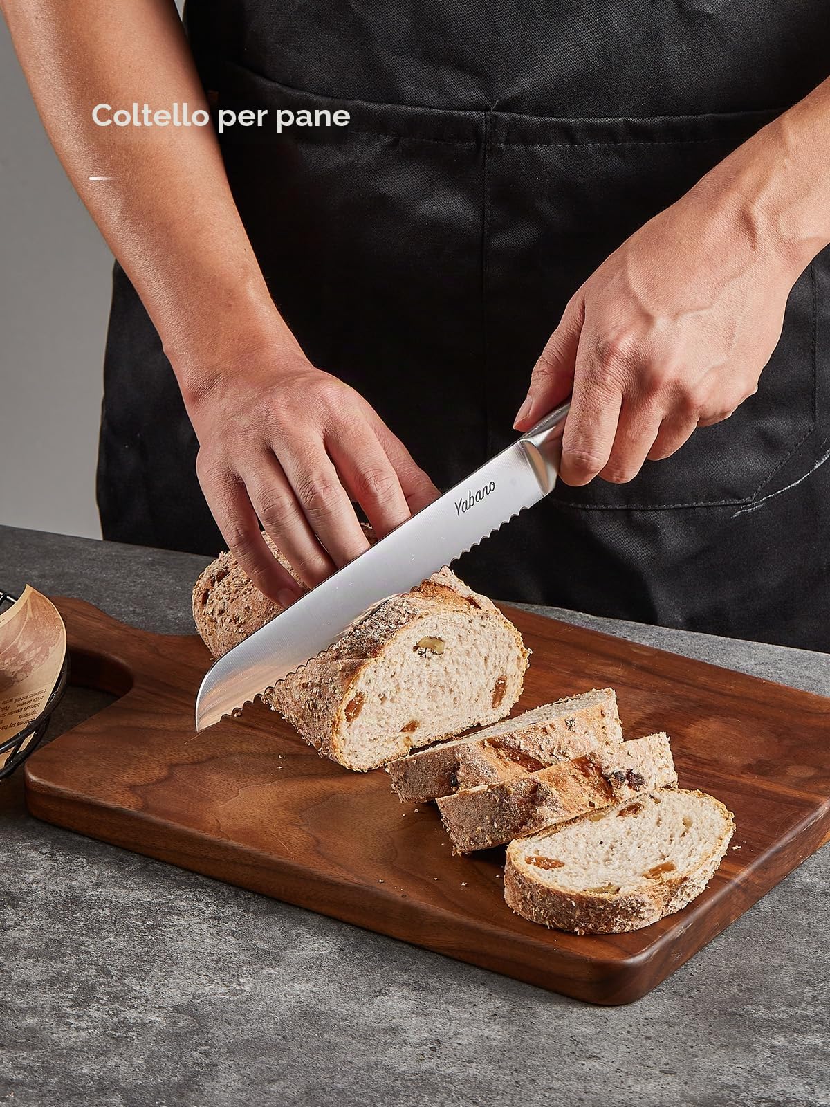 Set Coltelli da Cucina con Ceppo, 7 Pezzi in Acciaio Inox Tedesco con Affilatore Integrato, Coltelli Professionali con Forbici e Ceppo, Coltelli da Chef per Cucina Domestica