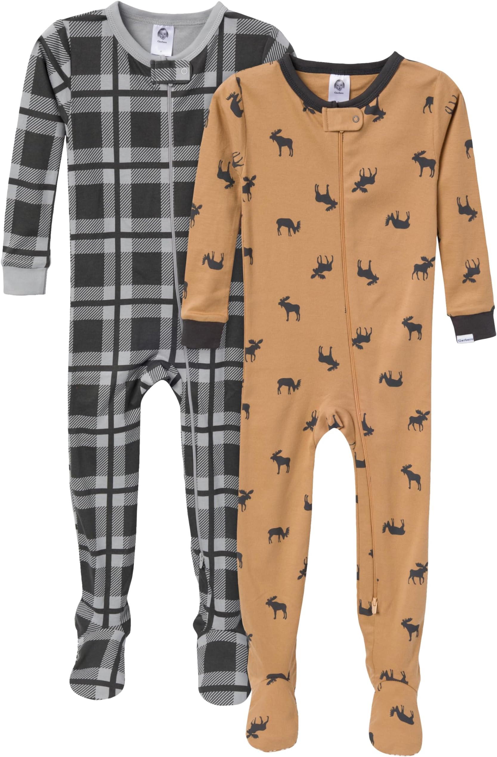 Gerber Baby Boys' 2-Pack Footed Pajamas