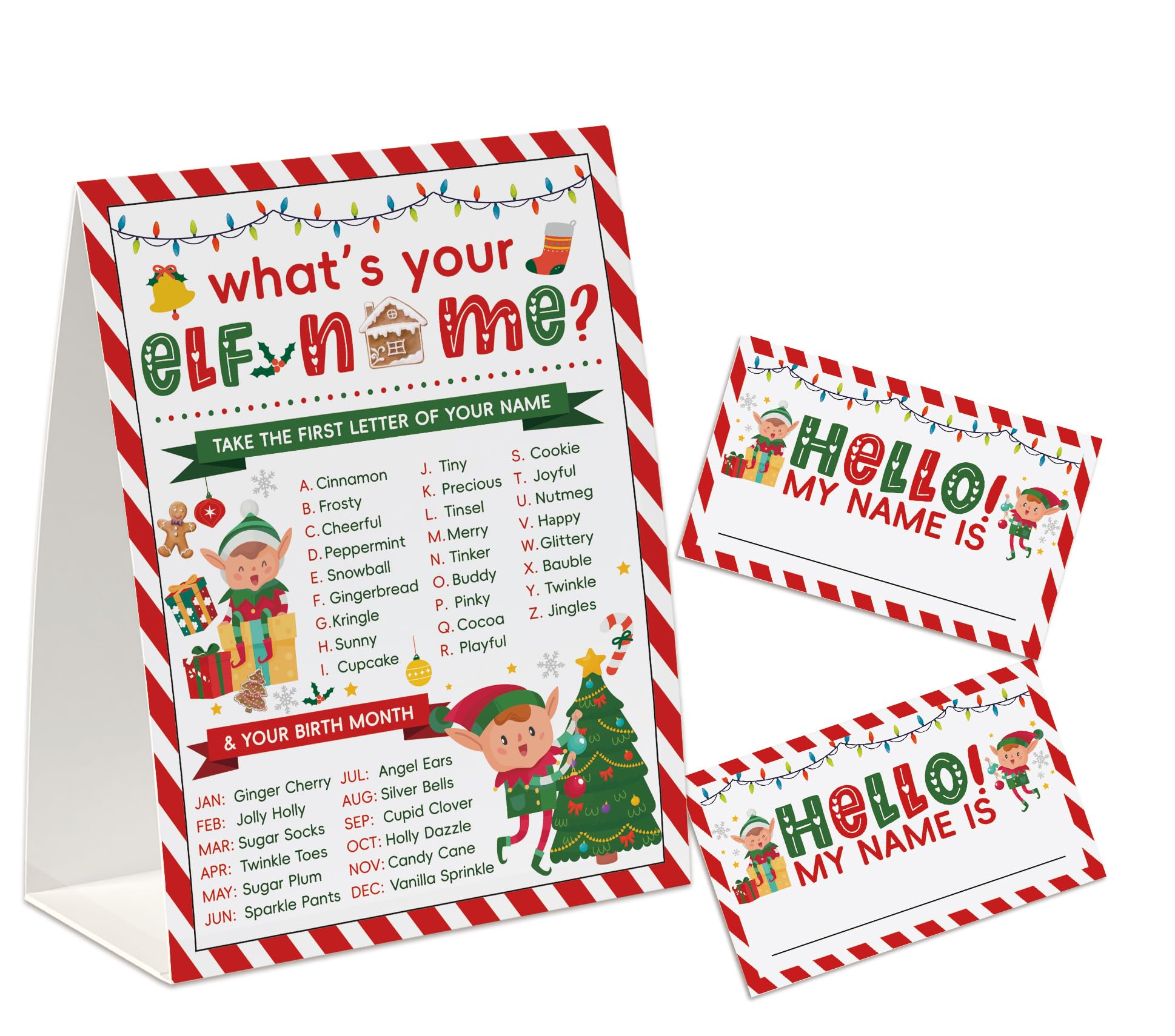 What's Your Reindeer Name Game - Christmas Party Activity, Name Tags, Decorations