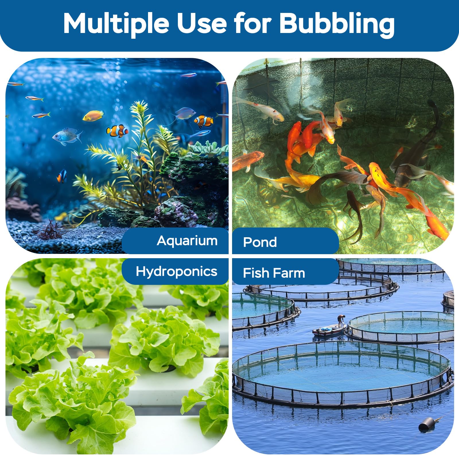 AquaMiracle Neuer innovativer Gummi-Ausströmer für große Aquarien, 20,3 x 3,9 cm Aquarium-Ausströmerstein, 1 Stück, Luftsprudler Sauerstoff-Luftzerstäuber für Teichbelüfter, Zylinder-Luftstein, für