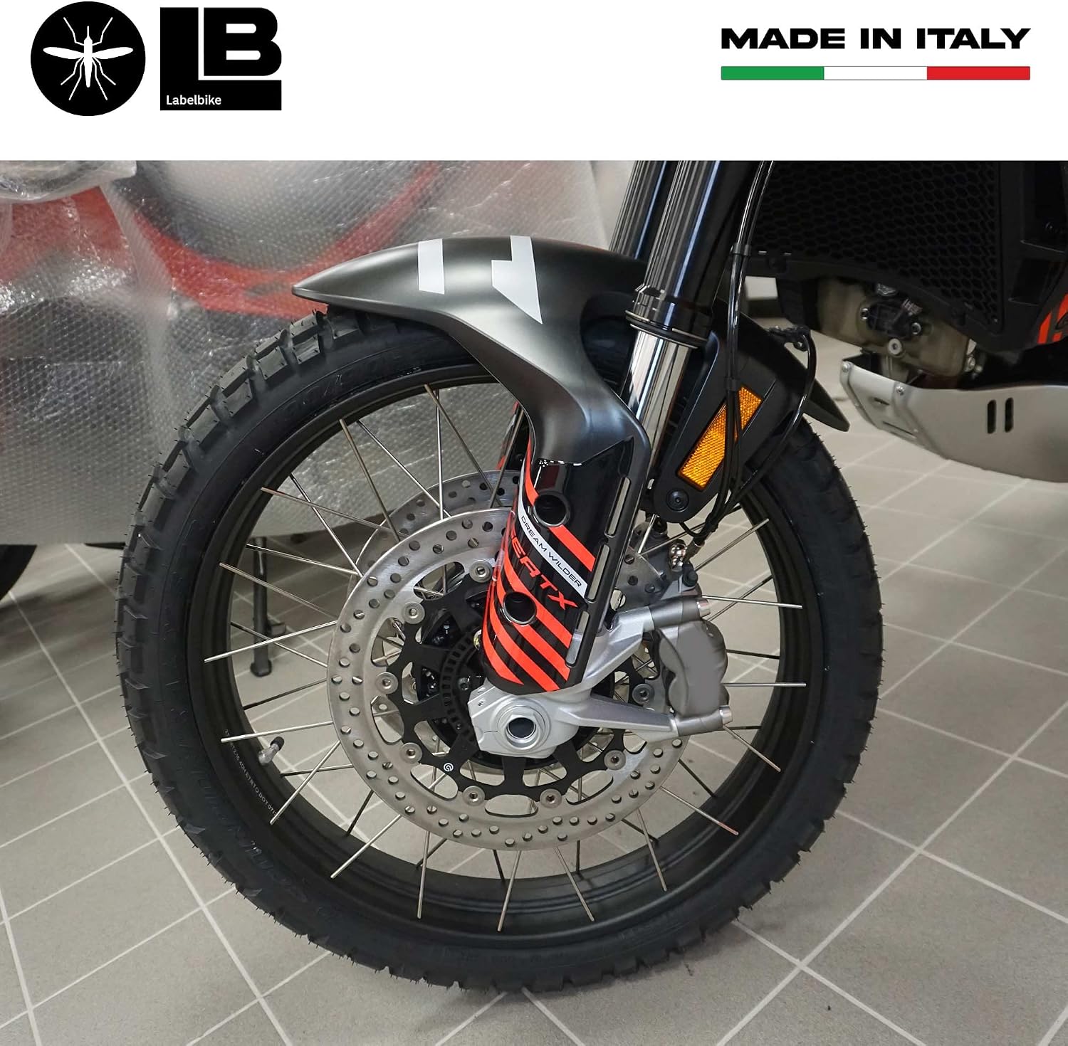 labelbike - 3D Stickers Motorcycle Fender Mudguards Protection and Decoration in Resin Compatible with Ducati DesertX RR22 2023