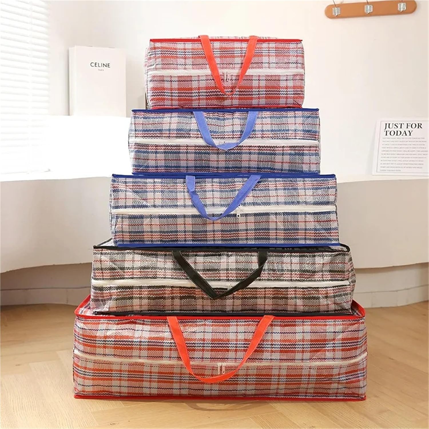 Moving Bags Heavy Duty High-Capacity Packing Bag for Students' Dormitory Clothes and Luggage, Waterproof Storage(Blue,80x55x24cm)