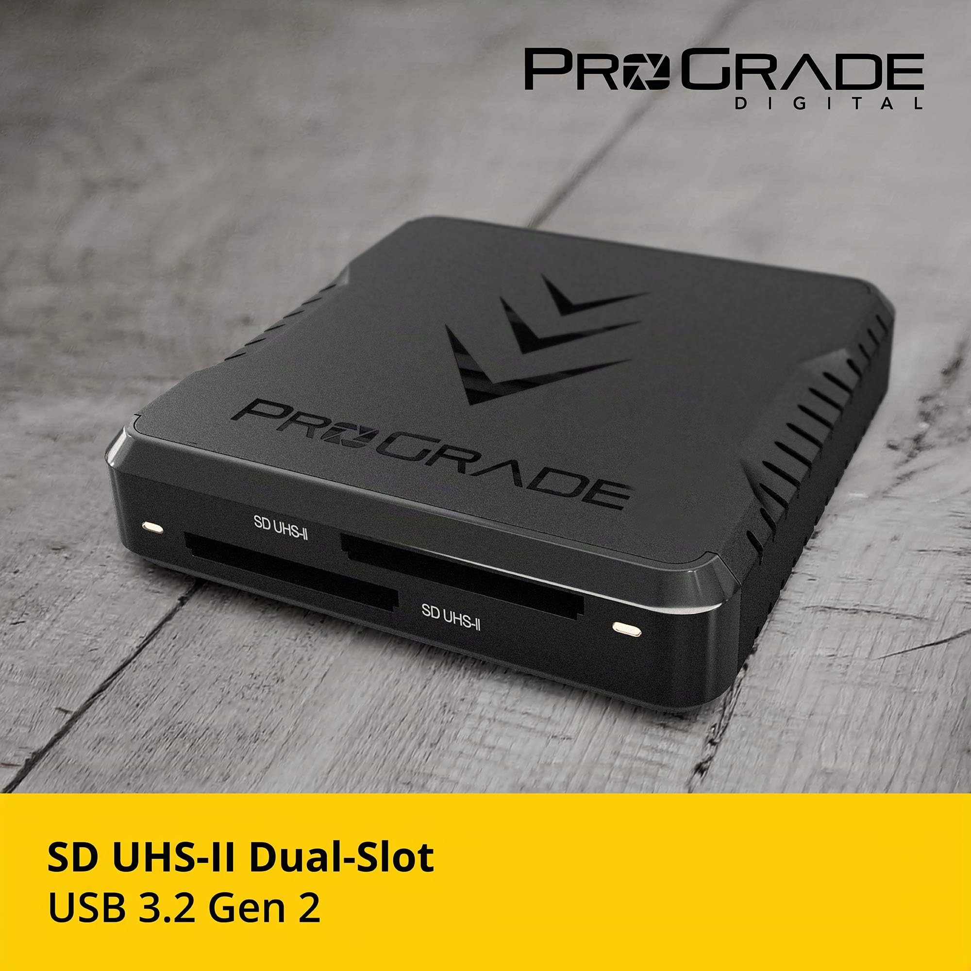 ProGrade Digital - Lettore di schede di memoria SD UHS-II a doppio slot, USB 3.2 Gen 2 per filmmaker, fotografi e creatori di contenuti professionali
