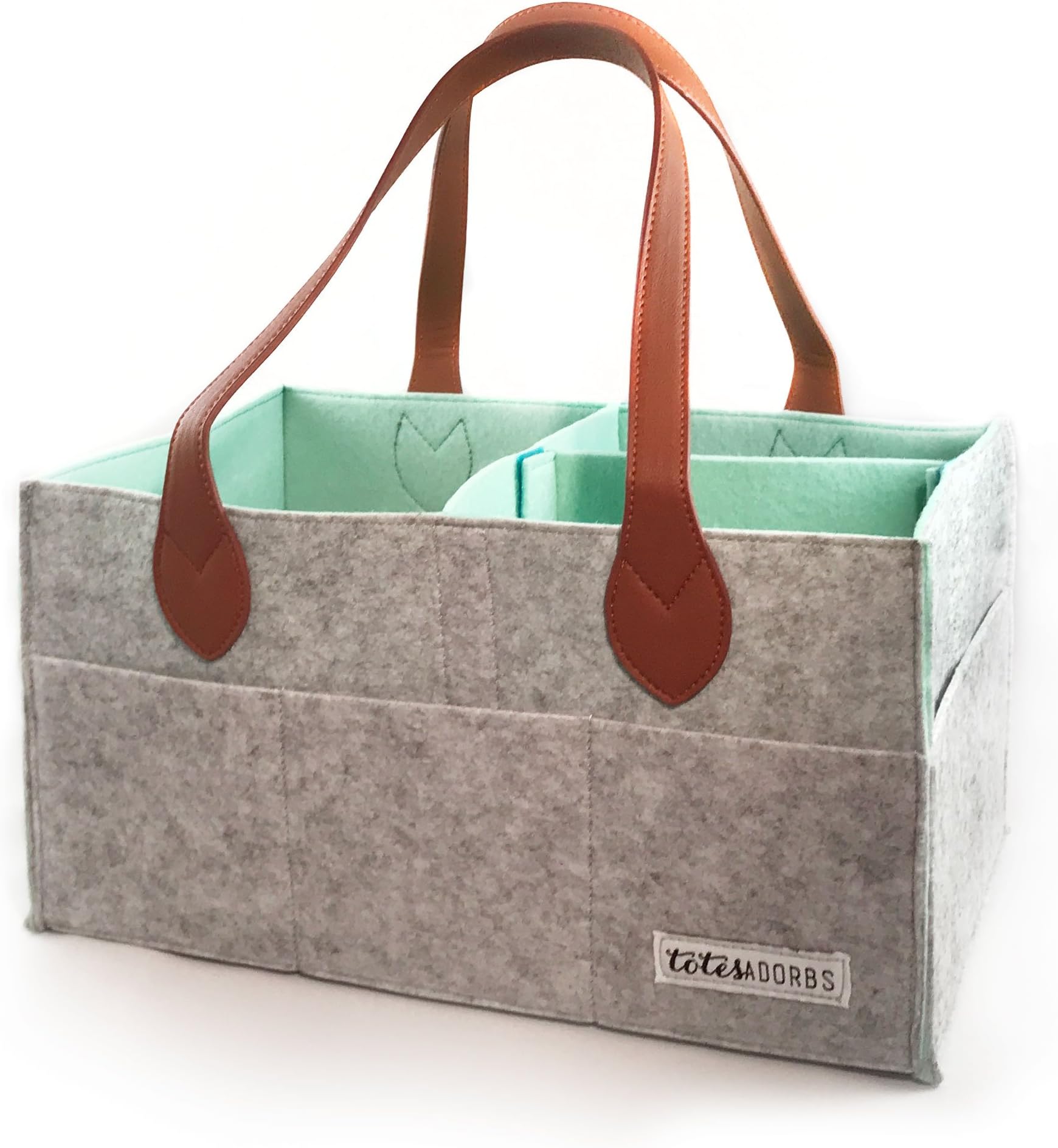 Totes Adorbs - Diaper Caddy With Removable Inner Base And Dividers. Diaper Tote Bag, Nursery Organizer, Nursery Storage Bin, Baby Wipes Storage, Diaper Travel Tote, Folding Baby Diaper Caddy