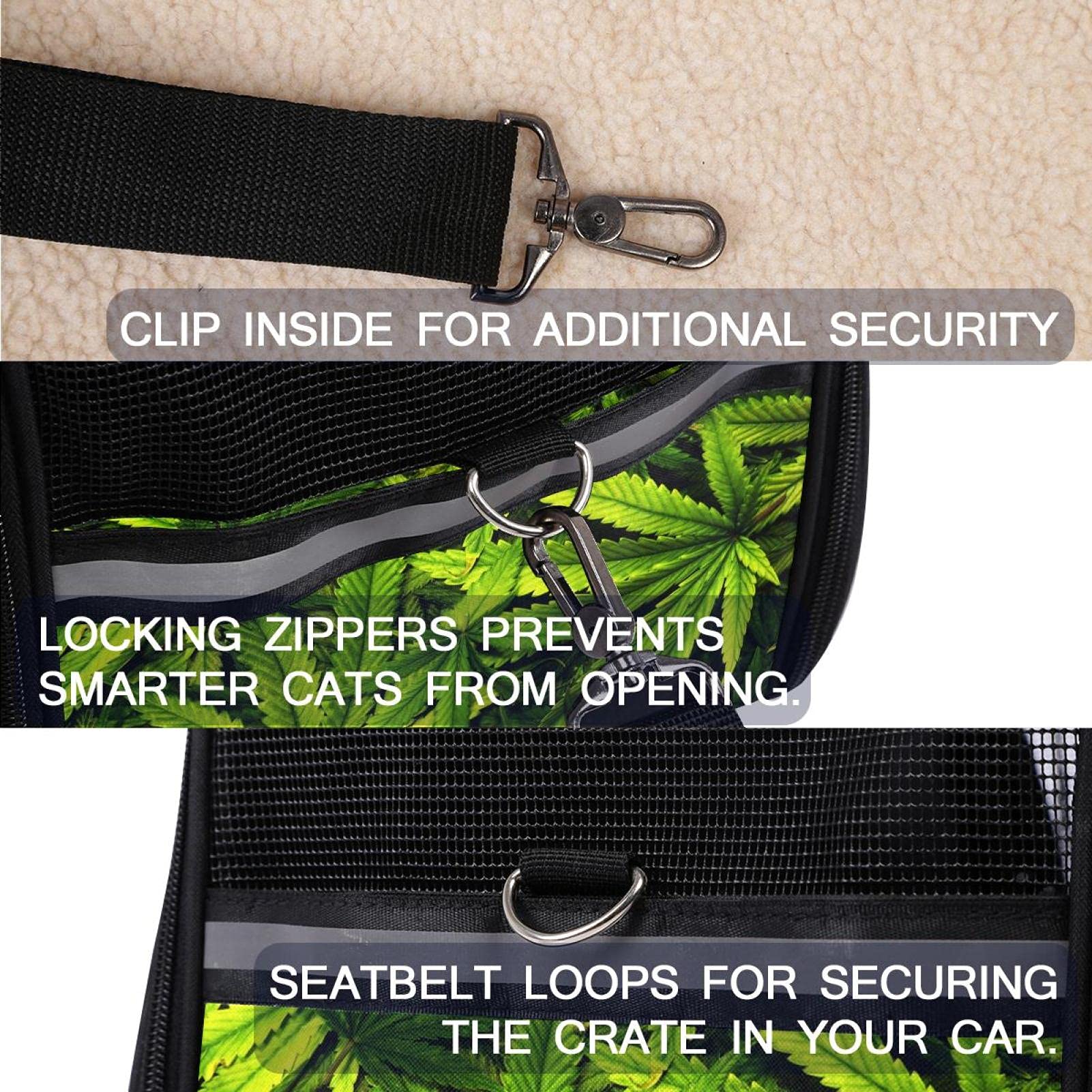 Haustier-Tragetasche, Cannabis-Textur, Marihuana-Blattflor mit weichen Seiten, für Katzen, Hunde, Welpen, bequem, tragbar, faltbar, von Fluggesellschaften zugelassen