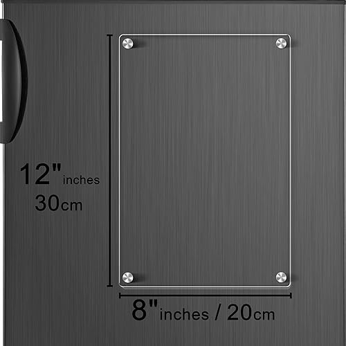 Miniatura 6 de Pizarra magnética acrílica de borrado en seco para refrigerador de 12 x 8 pulgadas, pequeña pizarra magnética para nevera, pizarra acrílica