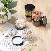 Vista 126 de 6 Pack 6oz Plastic Jars Containers with Lids Wide-mouth Refillable Leakproof Reusable Round Empty Jars for Travel Cosmetic Dry Food Spice Candy Clear