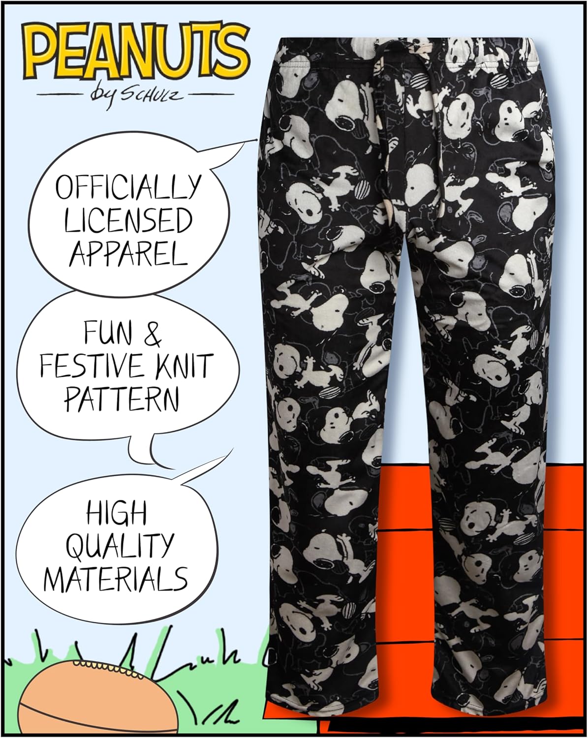 COCO BRANDS Mens Pajama Pants - Peanuts Snoopy Pajamas Breathable Soft Stretch Pajama Bottoms Sleep Pants for Men - Image 2