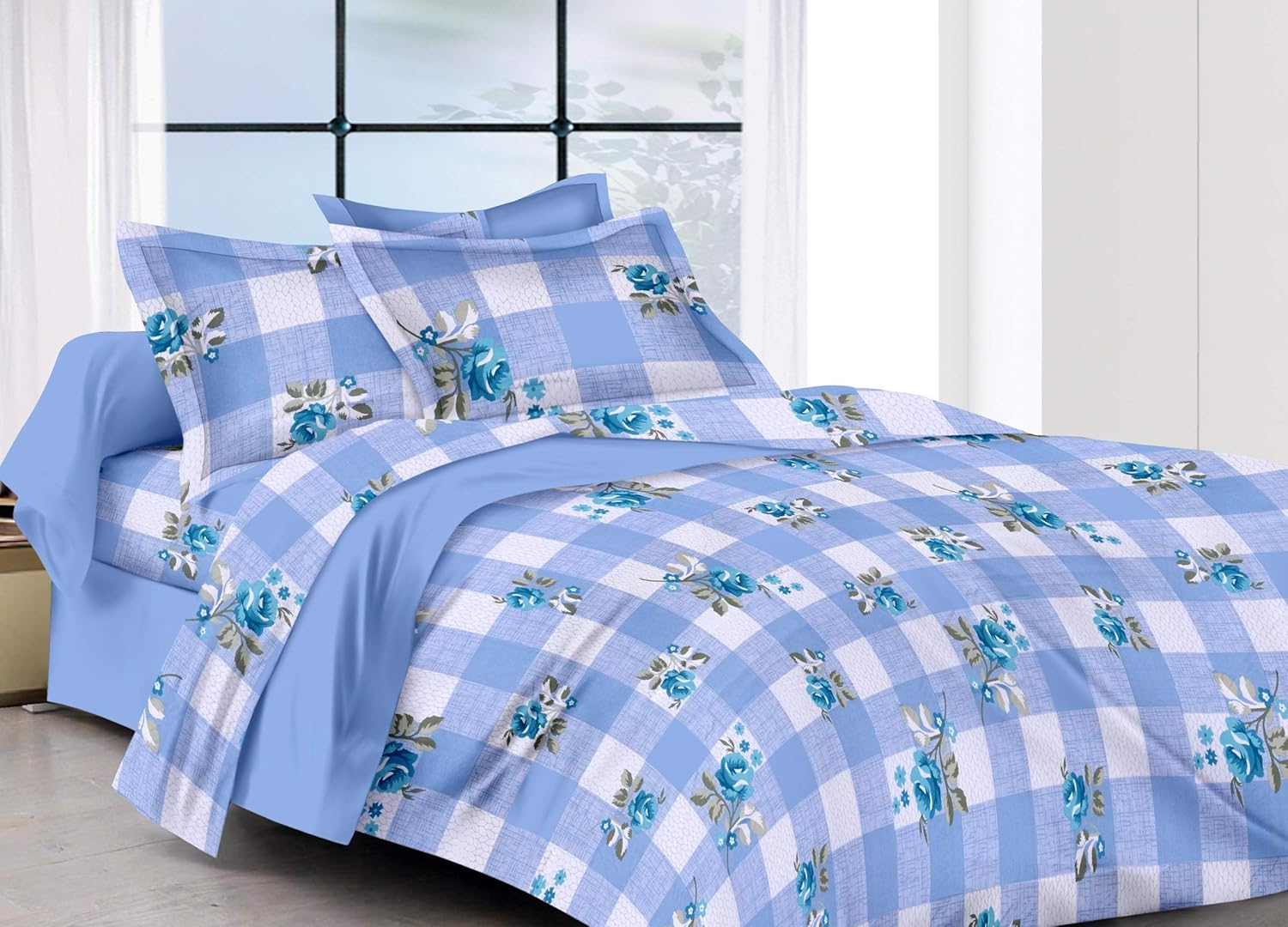 MAFATLAL 100 Cotton Bedsheet Set for Double/King Size Beds QUEENBURY Series Luxurious 180 TC