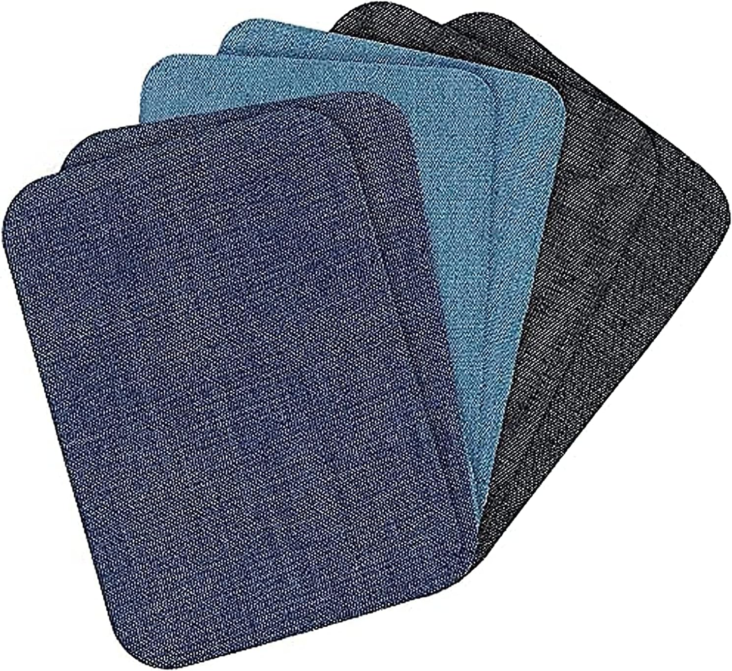 Iron on Denim Patches Repair Kit, 12pcs Cotton Patch Denim Ironing Repair Cloth for Clothes Jeans Jackets, 5 x 3.75 Inch