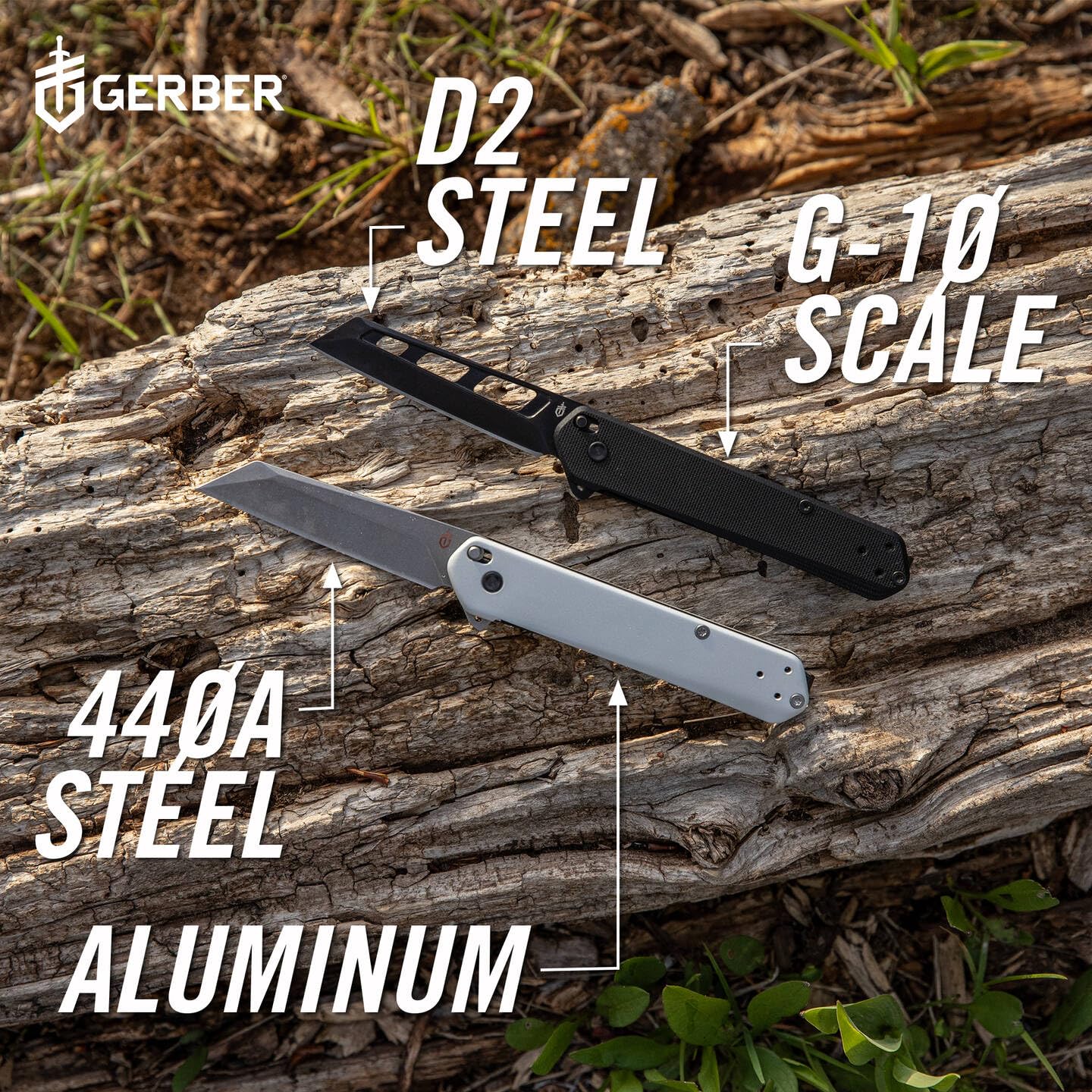 Gerber Scyzoryk z klipsem do paska, Spire, ostrze ze stali nierdzewnej 440A w stylu odwróconego tanto z aluminiowymi łuskami rękojeści, flipper ze wspomaganiem otwierania, długość ostrza: 7,4 cm