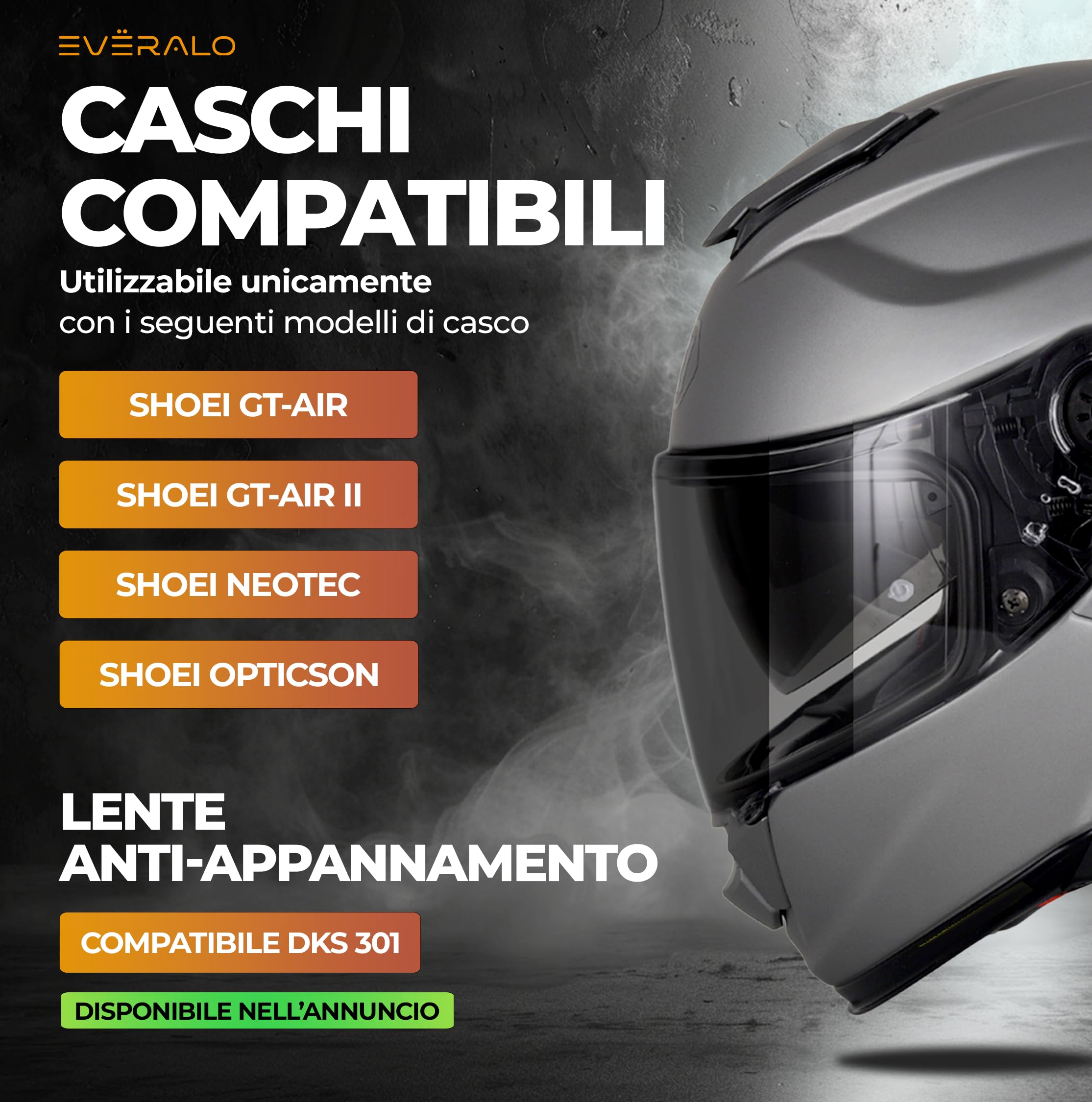 Visiera Compatibile con Shoei Gt Air - Gt Air 2 - Neotec - Opticson - Cns 1 (Fotocromatico)