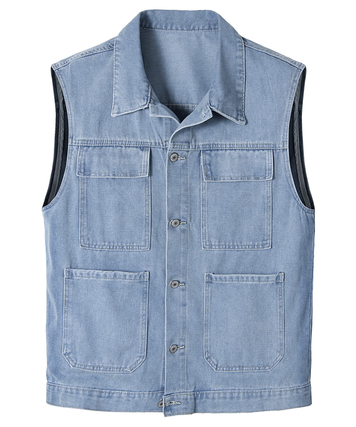 Gilet di Jeans da Uomo Senza Maniche Giacca Giubbotto Denim Retro Vintage Capispalla Streetwear alla Moda in Stile Casual Giacca da Moto Fotografia Caccia Giubbino da Lavoro