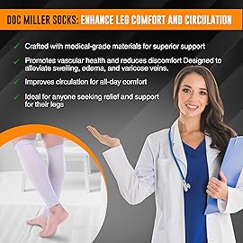 Doc Miller Compression Calf Sleeve for Men & Women - 15-20mmHg Graduated Support, Shin Splint Relief, Running & Sports Recovery, Knee High Calf Sleeves, 1 Pair