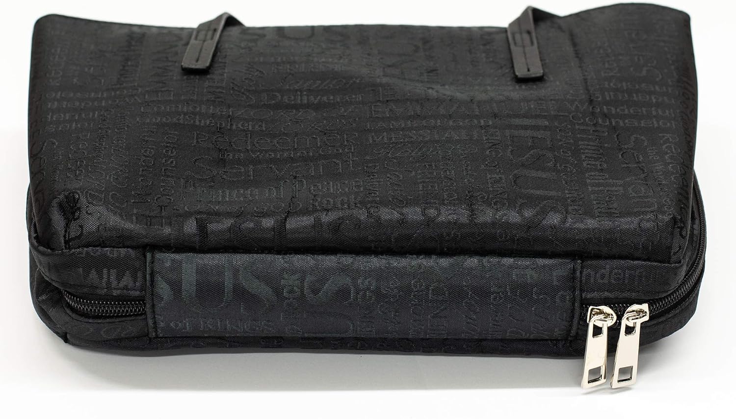 Dicksons Black Purse Fashion Jacquard Fabric Bible Cover Case with Handle X-Large