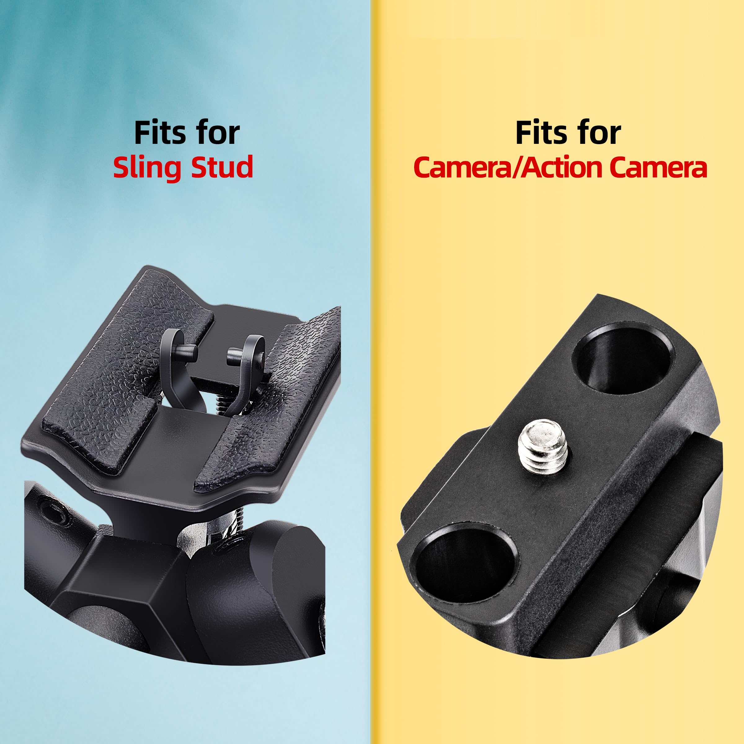 Bipied pivotant inclinable avec 3 adaptateurs, adaptateur à vis 6,35 mm pour appareil photo pour activités de plein air, 7-10"