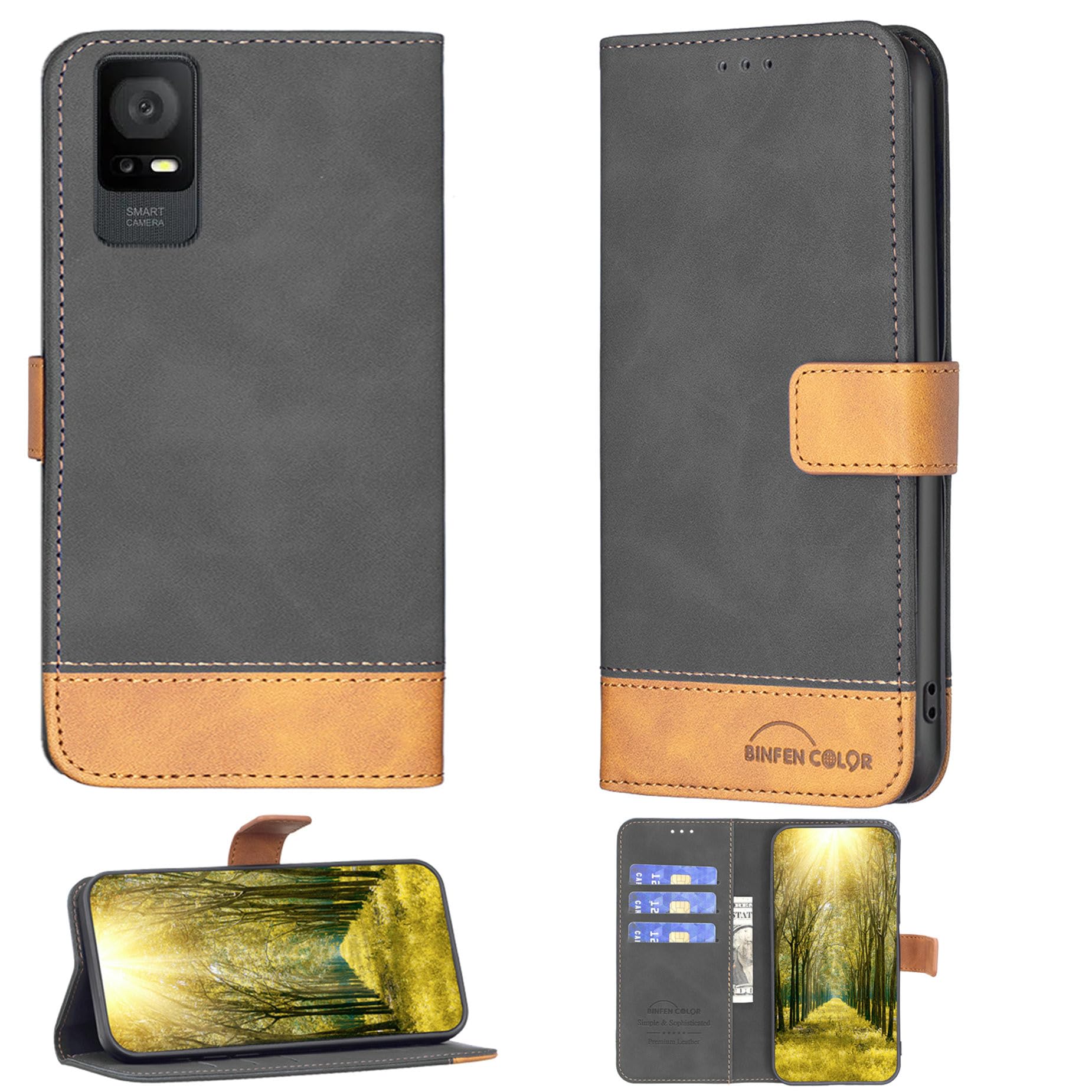 Custodia Personalizzata per TCL 406,Flip Cover in PU Pelle