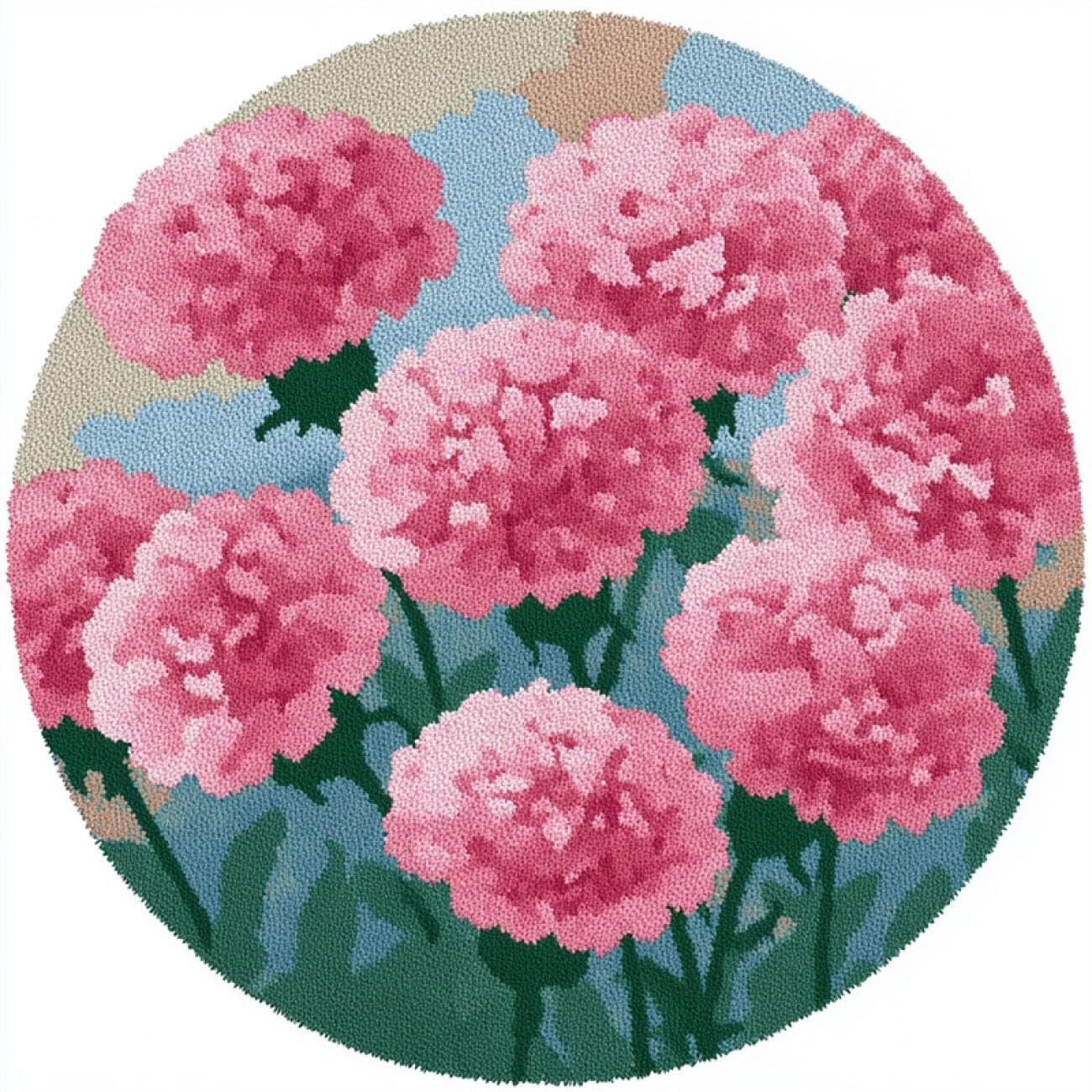 Kitquiver Tapestry Kits for Adults Pink Carnations 80x80cm