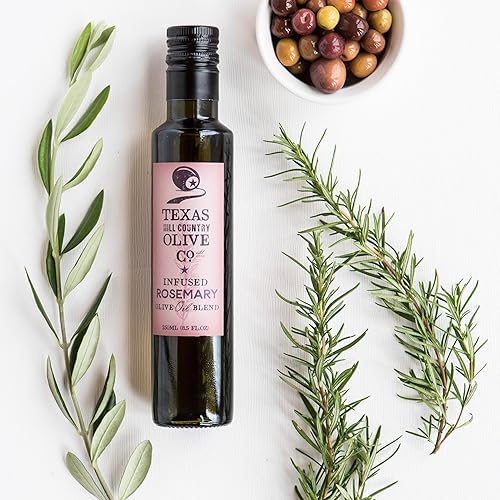 Miniatura 2 de Texas Hill Country Olive Co - Aceite de oliva con infusión de romero, aceite de oliva gourmet prensado en frío, ideal para aderezar adobos, sin