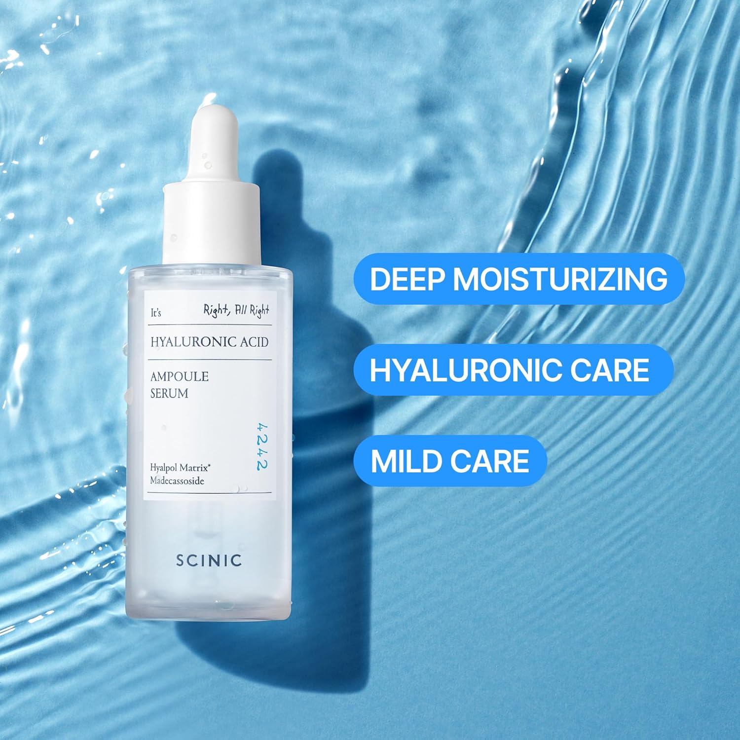 SCINIC Hyaluronic ACID Ampoule Serum 50ml, 1.69oz / 5 types of hyaluronic acid, moisture retention, inner dryness/Korean Ampoule/korean skin care