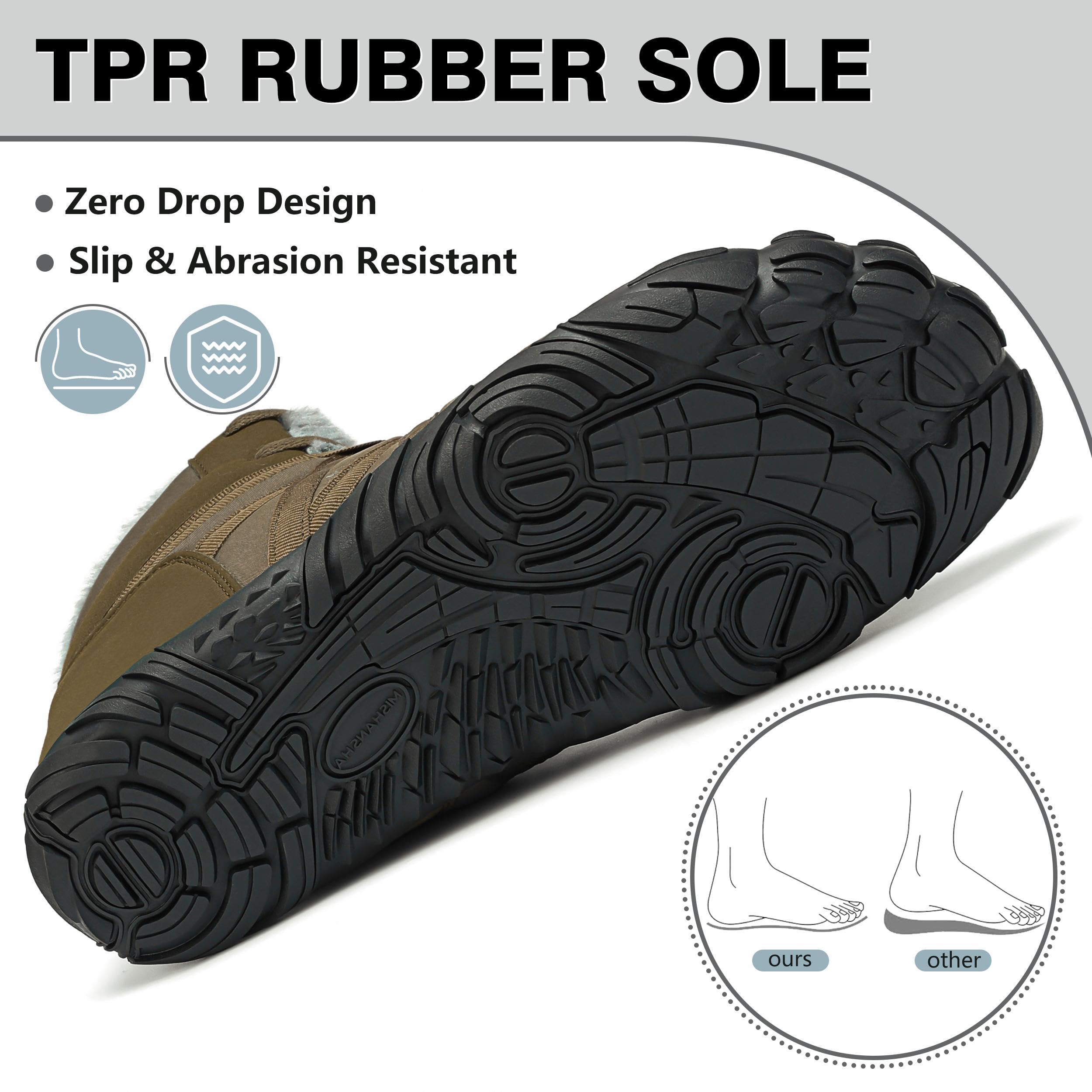 Mishansha Barefoot Scarpe Invernali stivaletti Uomo stivali Inverno Donna Caldi Comode Antiscivolo Gr.36-48EU