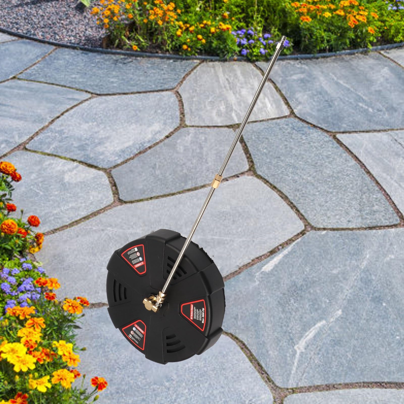 Limpiador de lavadora a presión de 16 pulgadas con potencia de alta presión de 3600 PSI para limpieza de entradas de jardín, ABS duradero de acero inoxidable