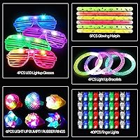 Vista 1 de 60 juguetes de luz LED, recuerdos de fiesta que brillan en la oscuridad, suministros de fiesta para niños y adultos, Halloween con 40 luces de dedo