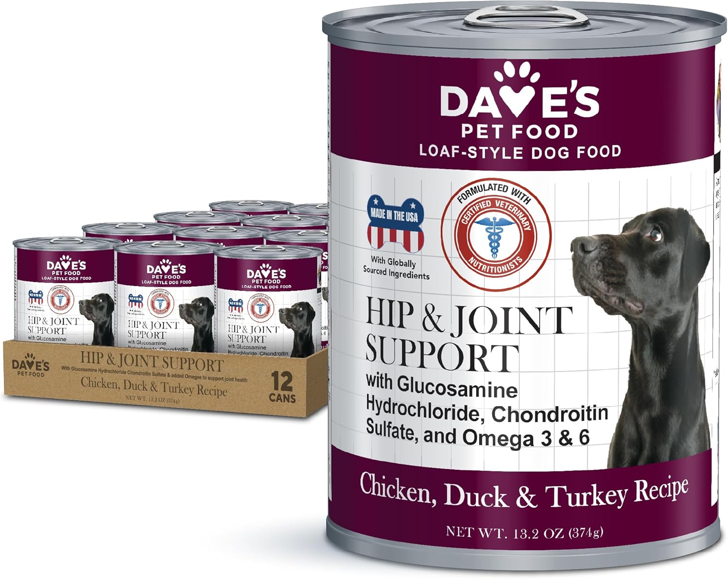 Dave’s Pet Food Glucosamine Chondroitin for Dogs, Hip and Joint Support, Gluten-Free, Wet Senior Dog Food, 13.2 oz (Case of 12) Dave’s Pet Food Glucosamine Chondroitin for Dogs, Hip and Joint Support, Gluten-Free, Wet Senior Dog Food, 13.2 oz (Case of 12)