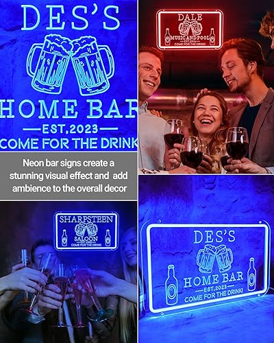Miniatura 6 de Letrero de barra de neón personalizado con tu nombre personalizado para el hogar, bar, año establecido, letrero LED de cerveza de neón para hombre,
