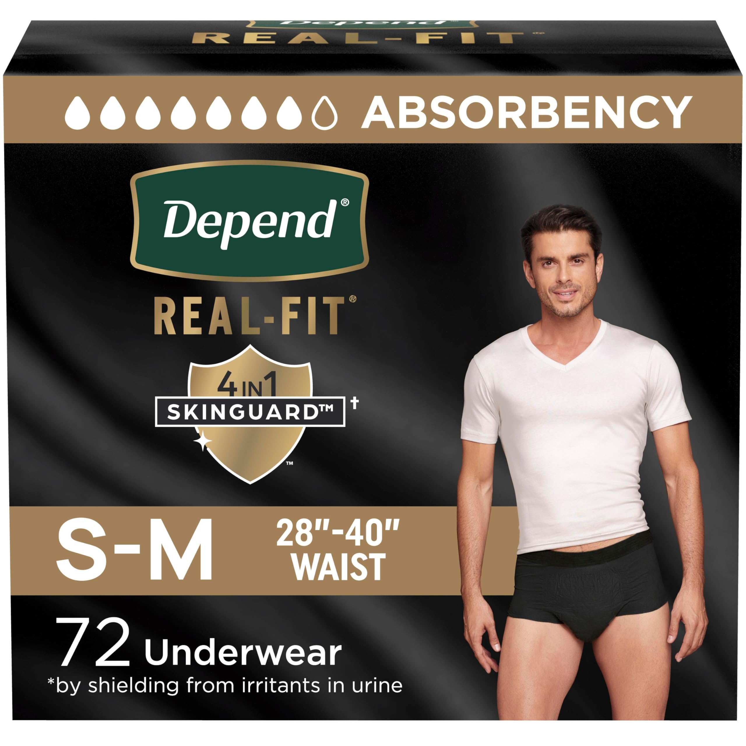 Depend Real Fit Black Adult Diapers