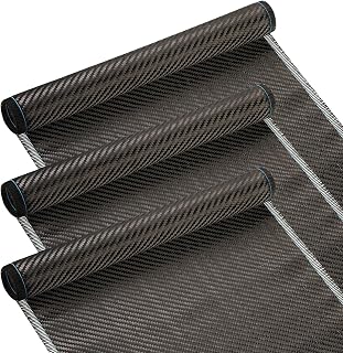 Sasylvia 50'' x 12'' Carbon Fiber Fabric Roll Carbon Fiber Cloth 2x2 Twill Weave 3k/200g Carbon Fiber Sheets for Repair, Cars, Concrete Fiber Reinforcement, Boats, 3 Rolls