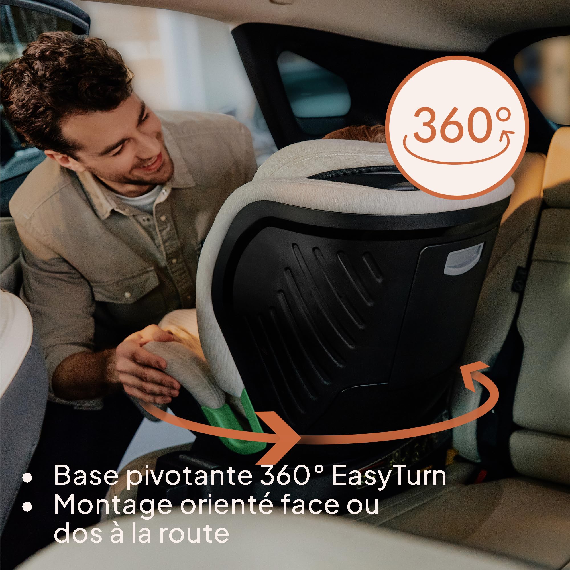 Lionelo Harmony i-Size Seggiolino Auto Girevole 360° per Bambini 0-12 Anni (40-150 cm) con ISOFIX e Gamba di Supporto Fronte e retro marcia, 5-liveli Reclinabile Protezione Laterale