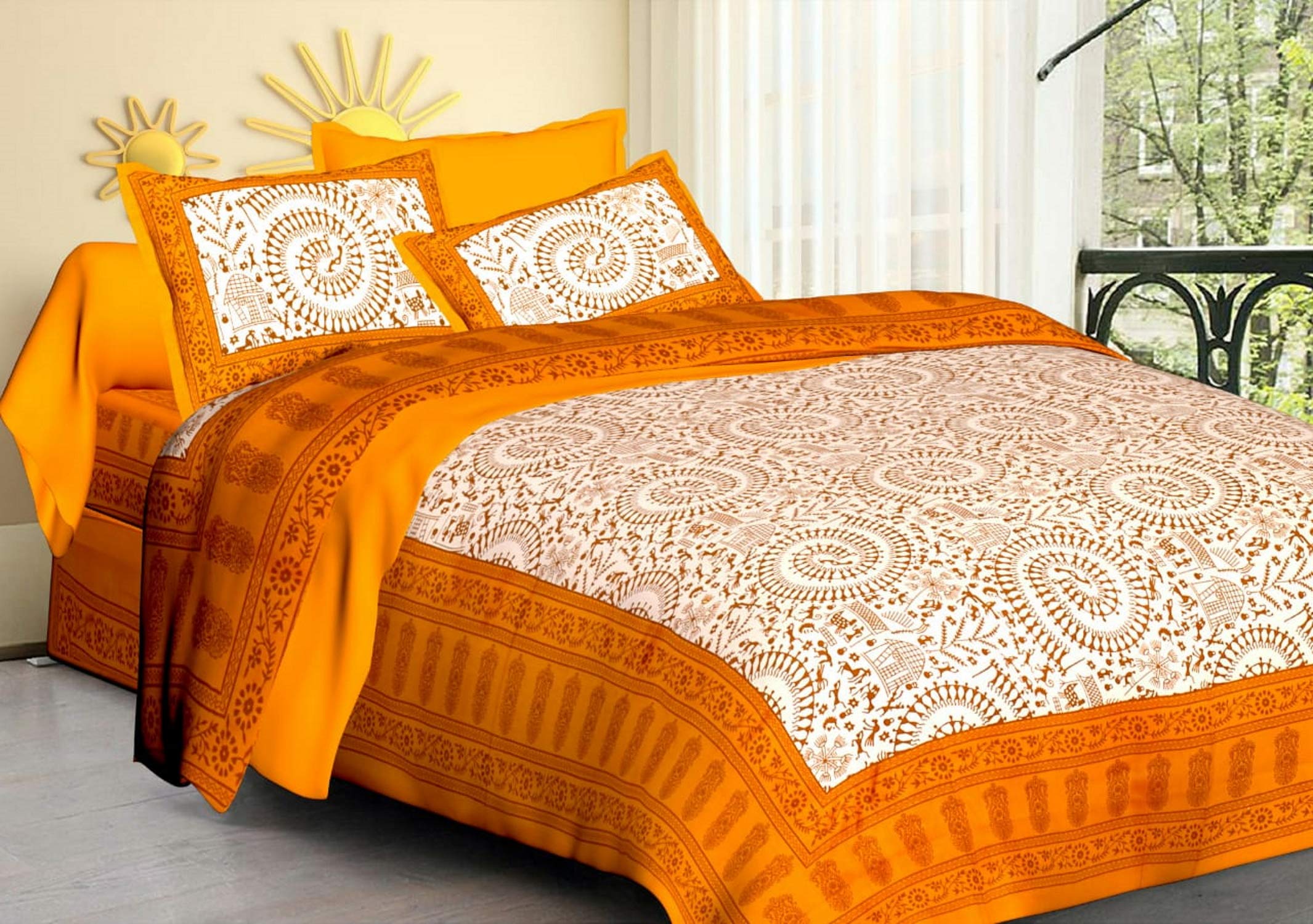 Drap de lit en coton Sanganeri respirant contre la chaleur nocturne