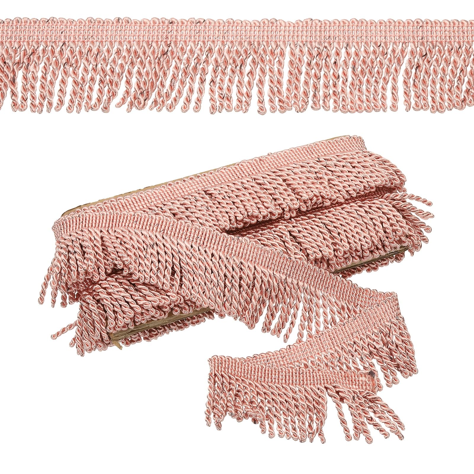 PATIKIL Pink Fringe Trim, 5 Yards x 65mm Fringe Trim Curtain Tassel Fabric Sewing for Curtain Sofa Clothes DIY Decoration