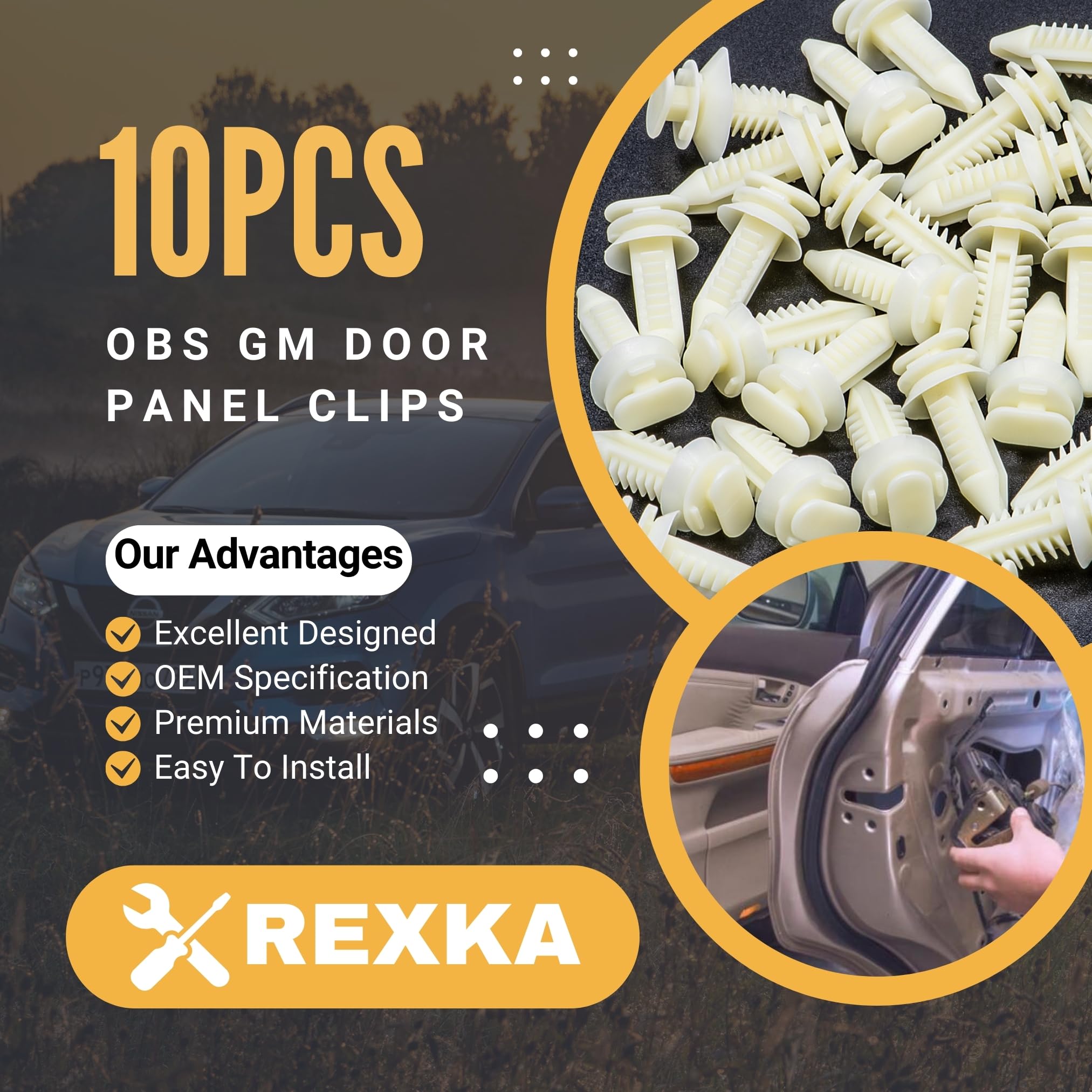 Snapklik.com : Rexka 10pcs Door Panel Clips Retainers 15545202 Compatible