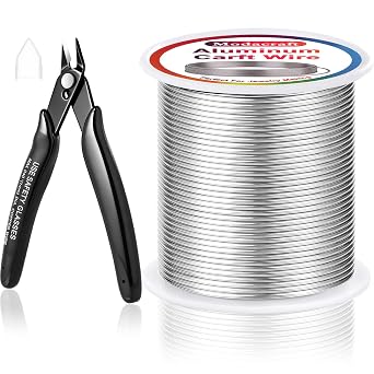 Modacraft 16 Gauge Aluminum Craft Wire 154FT with Cutter for Jewelry Making