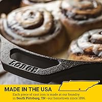 Vista 8 de Lodge 10.25 Inch Cast Iron Skillet – Pre-Seasoned Frying Pan with Teardrop Handle – Oven, Stovetop, Grill & Campfire Use – Made in USA – Durable