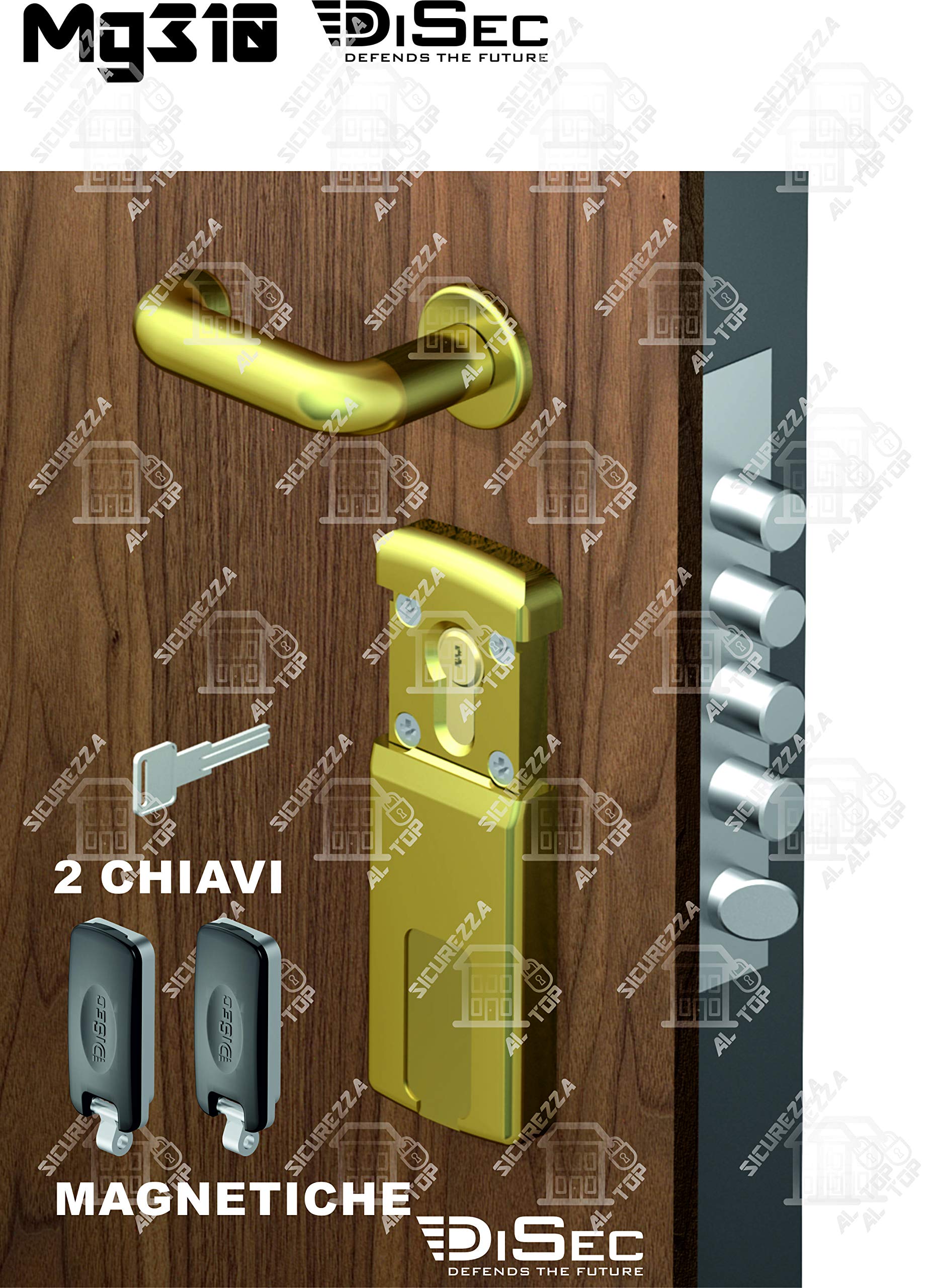 Serrure Disec Defender Monolito BD201-25S1 – Compatible Mottura Cisa – Entraxe 38mm – Diamètre 50mm