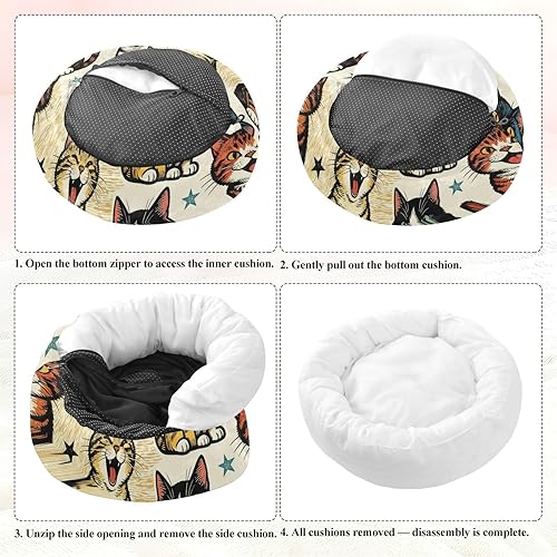 Miniatura 8 de Naughty Cat Fashion Anxiety Relief Pet Dog Beds fluffier Orthopedic Dog Bed for Medium Size Pets Supplies cama elevada para Perros Grandes