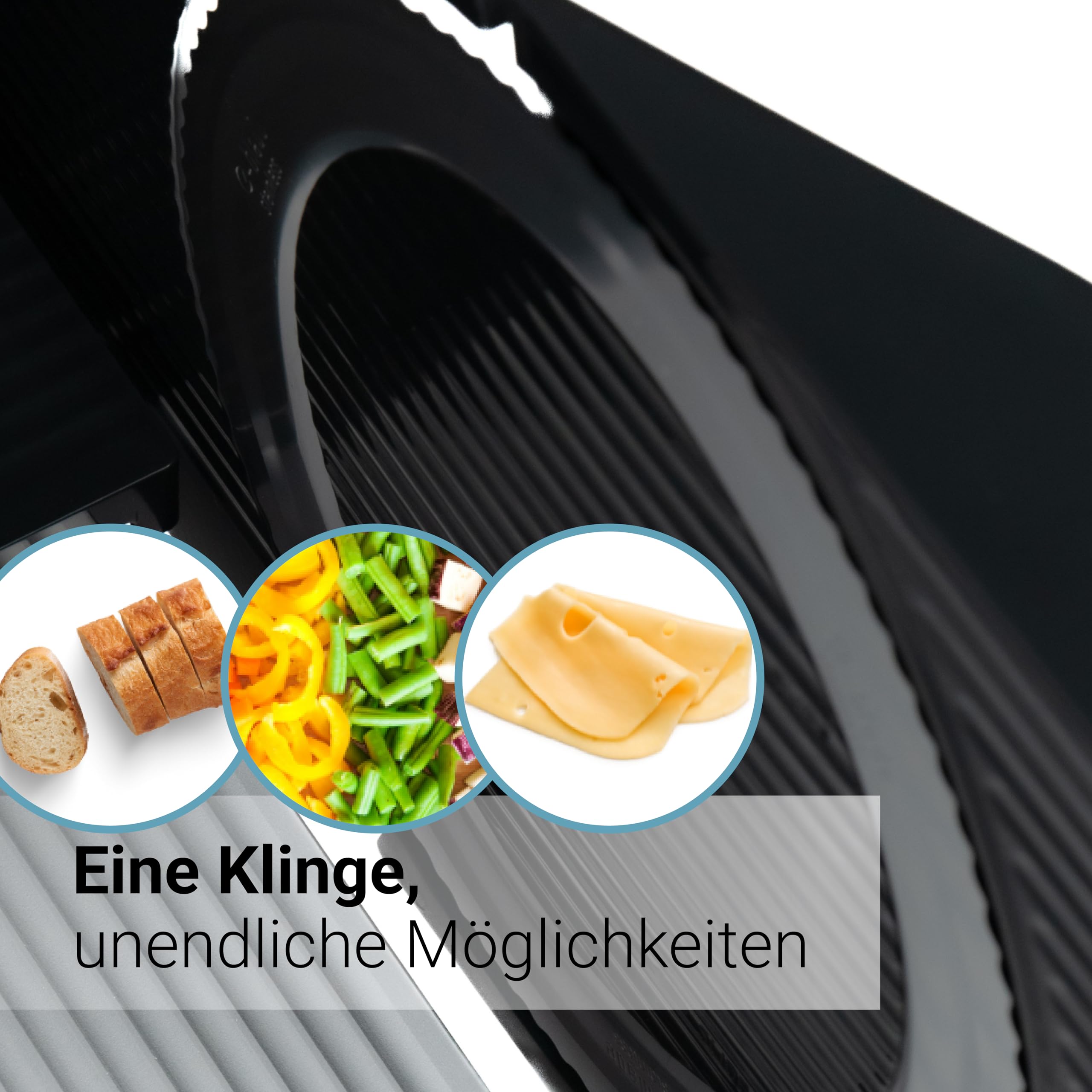 EUREL RS72 Allesschneider Elektrisch Schwarz – Brotschneidemaschine, 170 mm Edelstahlklinge, 0–15 mm Schnittstärke, EcoDrive 100 W Gleichstrommotor, Servier- & Aufbewahrungsschale