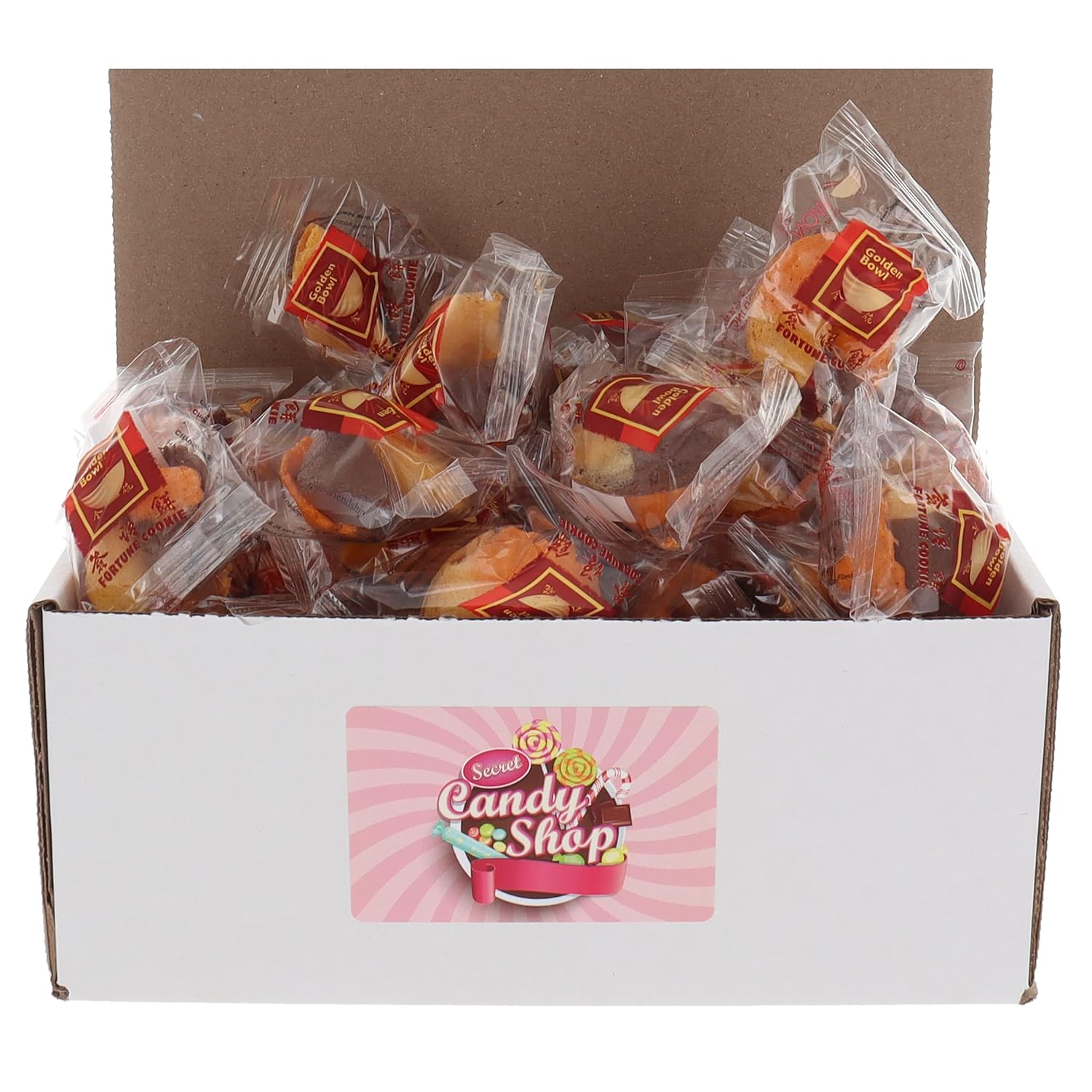 Golden Bowl Fortune Cookies Bulk in Box (Individually