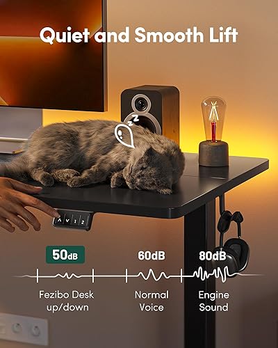 Miniatura 187 de FEZIBO - Escritorio eléctrico ajustable para trabajar sentado o de pie, 40 x 24 pulgadas, para oficina en casa, escritorio ergonómico para Negro