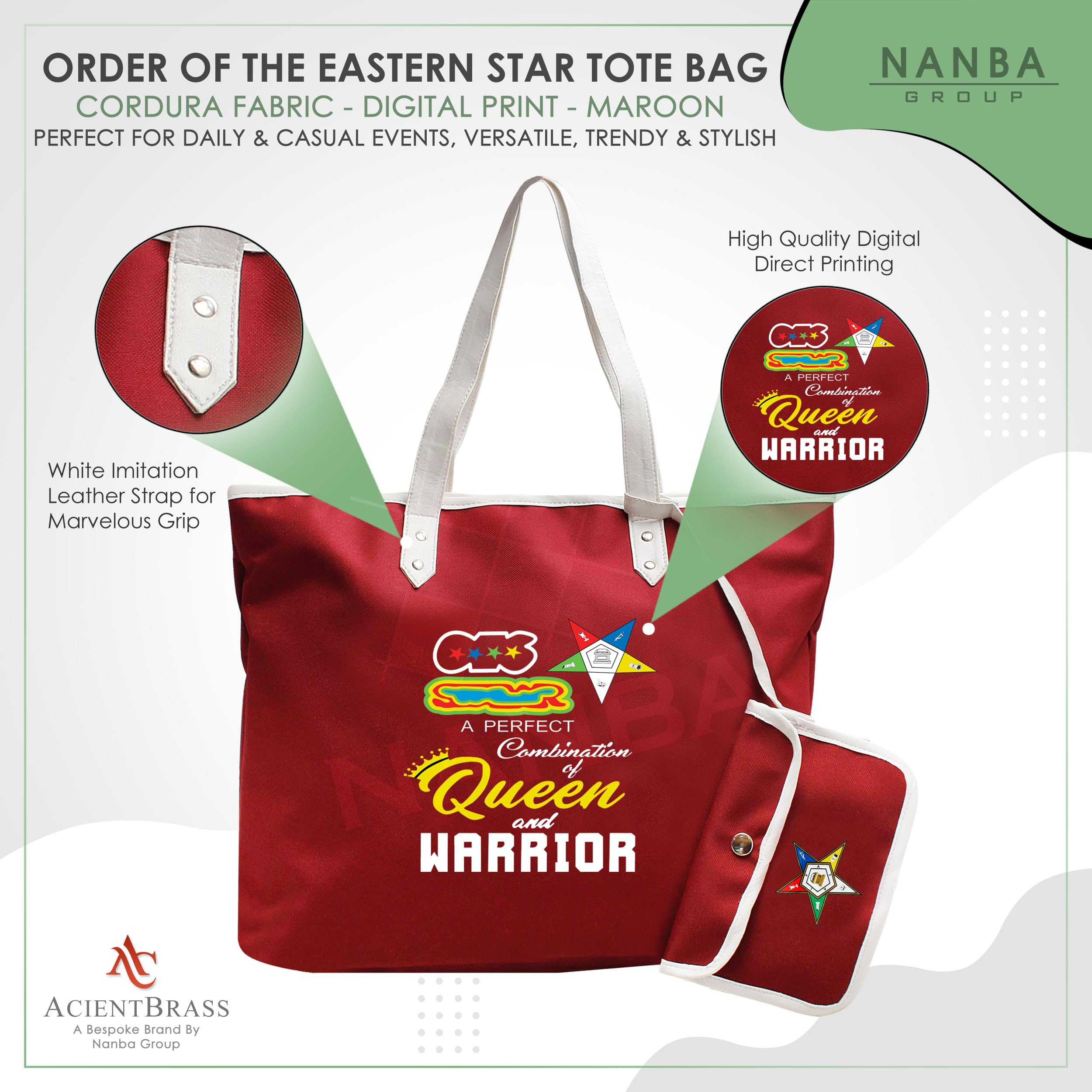 OES Tote Bag Queen Warrior Order Eastern Star Sisterhood Gift