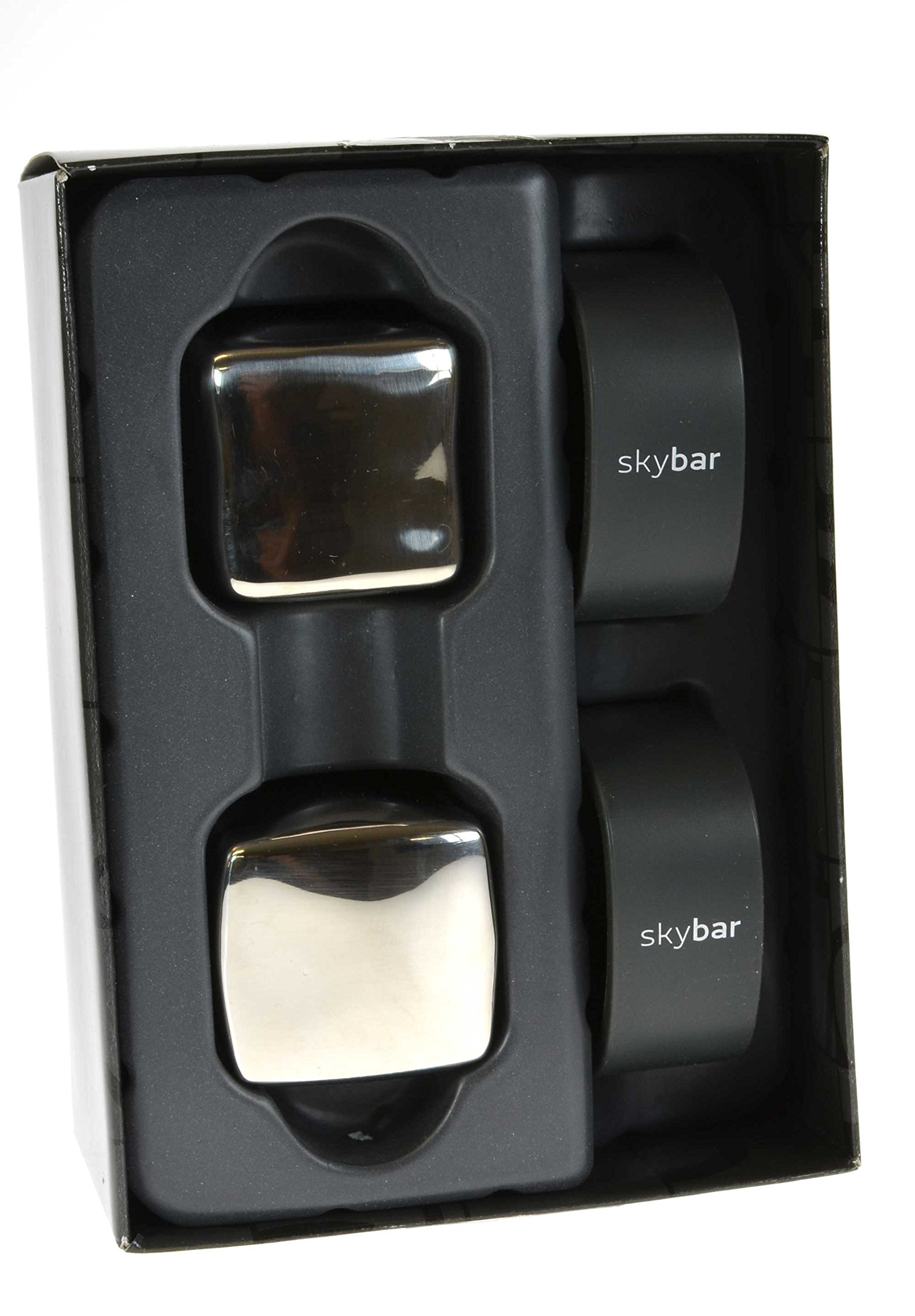 Skybar® Stylish Giant Stainless Steel Ice Cubes Twin Pack Chill Whisky Stones Never Melt Always Cool